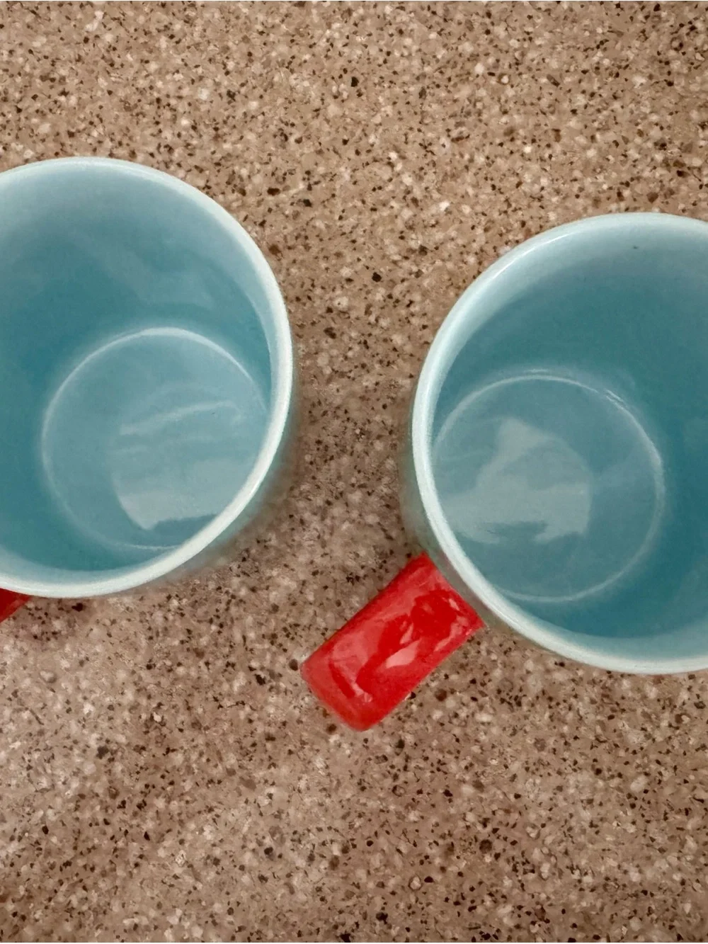 Starbucks 2024 Holiday Teal Green Marble Mugs with Red Handle - Set of 2 (11oz)